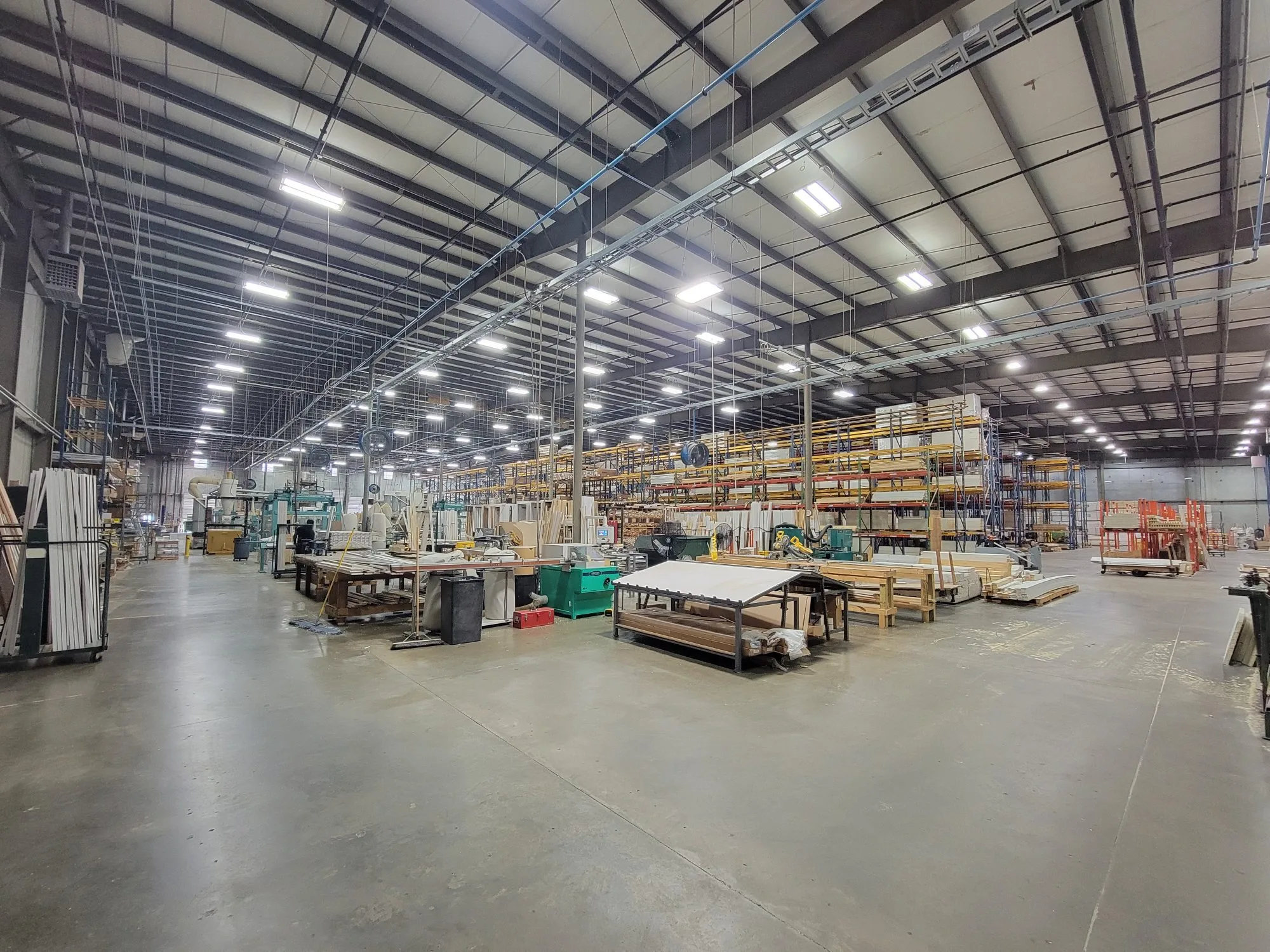 The millwork and staging floor inside the Tucker Albany facility