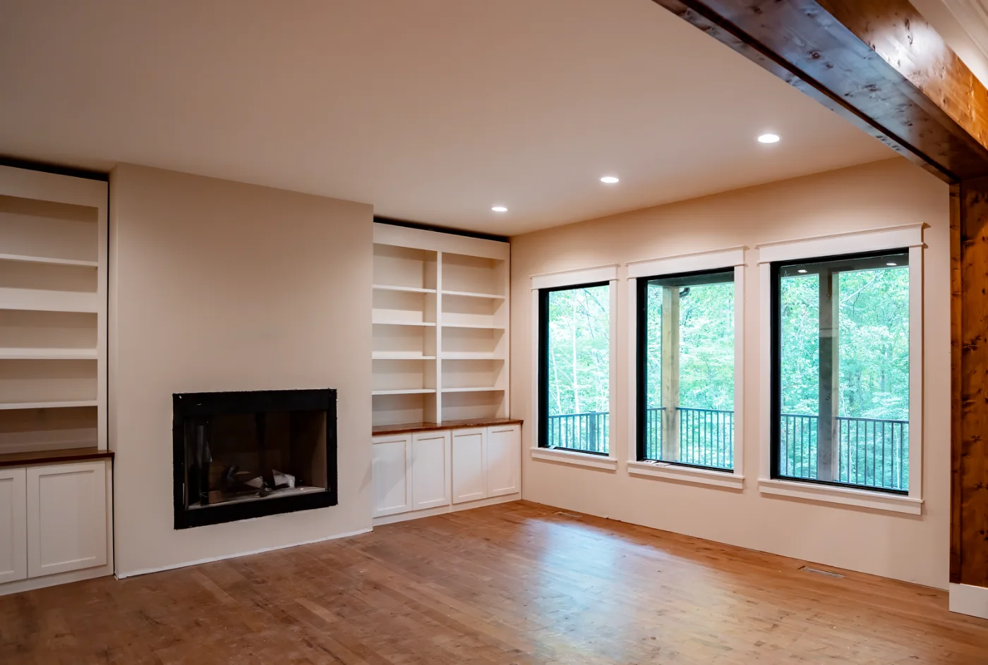 Hearth room windows