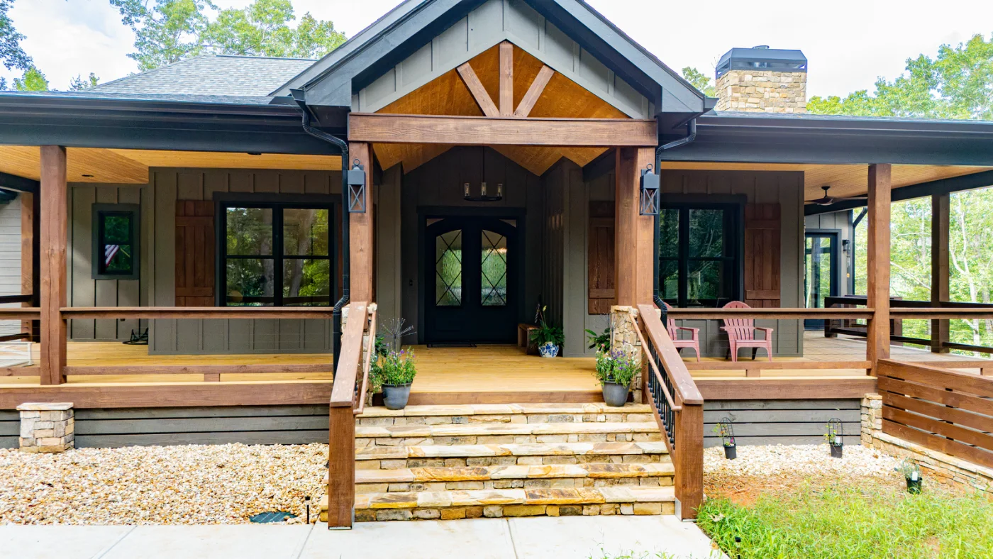 Timber porch entry