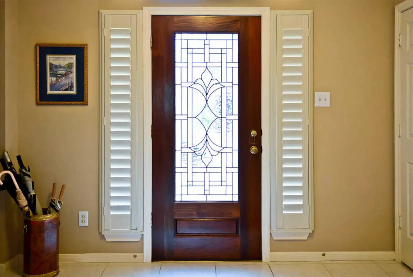 GlassCraft 3/4 lite entry seen from the interior hall