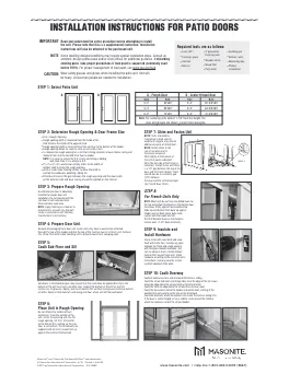 Cover of Masonite Patio Door Install