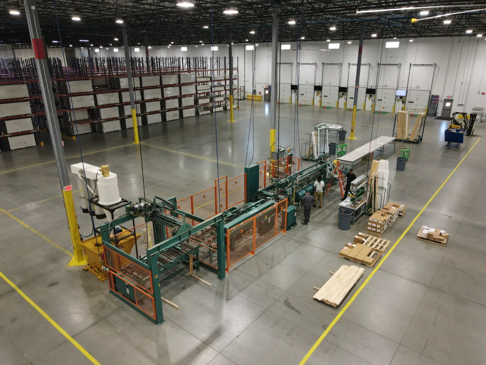 Machinery and racking inside the Tucker Richmond warehouse